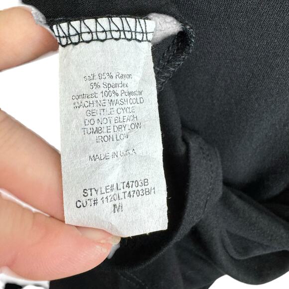 Homebody Black Leopard Print Long Balloon Sleeve Stretchy Pullover Blouse Size M - Picture 5 of 5